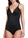 Body à col en V profond pour femmes, gaine amincissante, sous-vêtement, Corset noir
