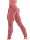 Leggings Fitness Taille Haute Push-Up Sans Couture pour Femme rouge