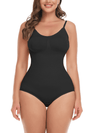 Body moulant Sexy pour femmes, sous-vêtements à bretelles Spaghetti, amincissant, entraîneur de taille, contrôle du ventre, slip à entrejambe ouvert noir