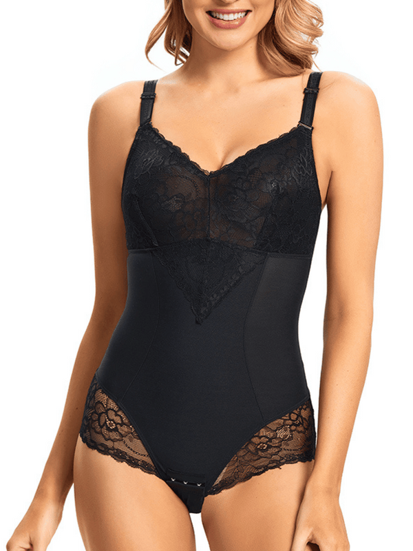 body dentelle amincissant noir 