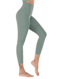 Pantalon de Yoga à sensation nue pour femme - Confort optimal pour les activités sportives et de fitness - Taille haute et longueur cheville pour un maintien vert