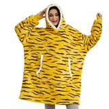 sweat plaid à capuche, vêtement d'hiver, couleur et motif  léopard jaune noir